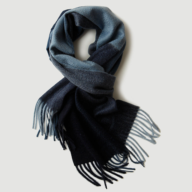 Men's plaid, pure cashmere, scarf, shawl, autumn and winter.