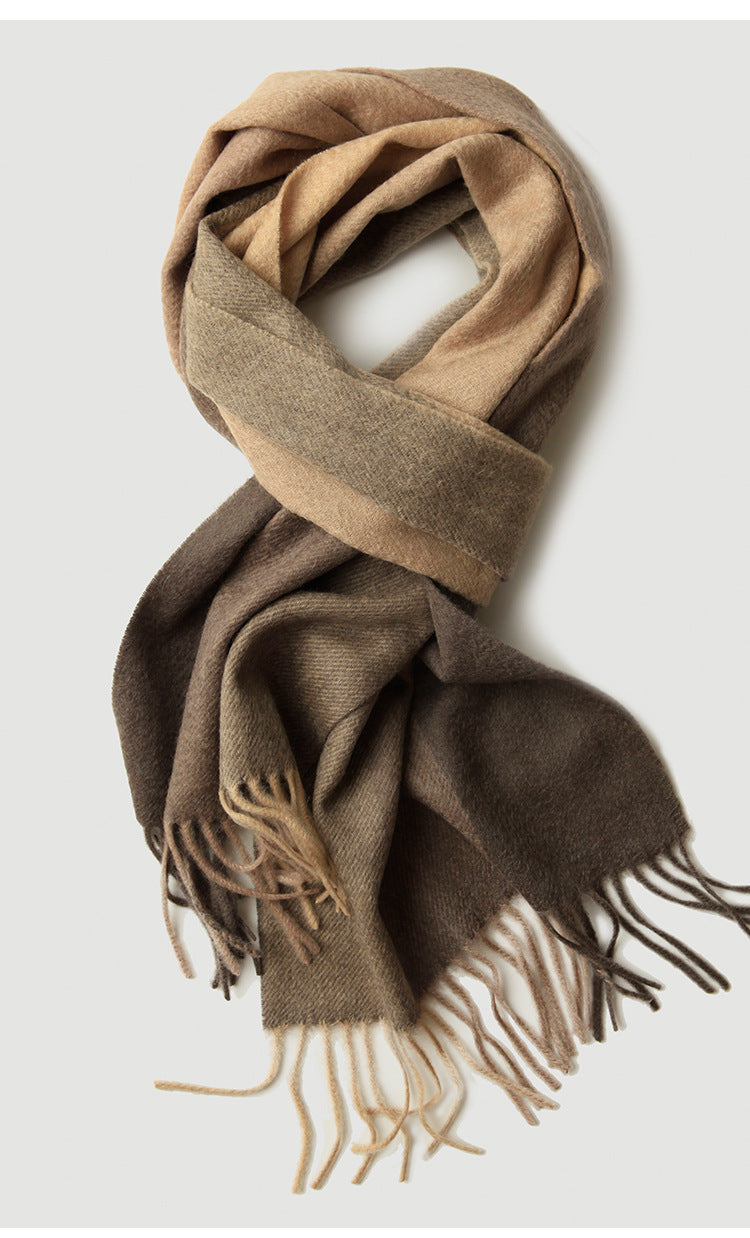 Men's plaid, pure cashmere, scarf, shawl, autumn and winter.