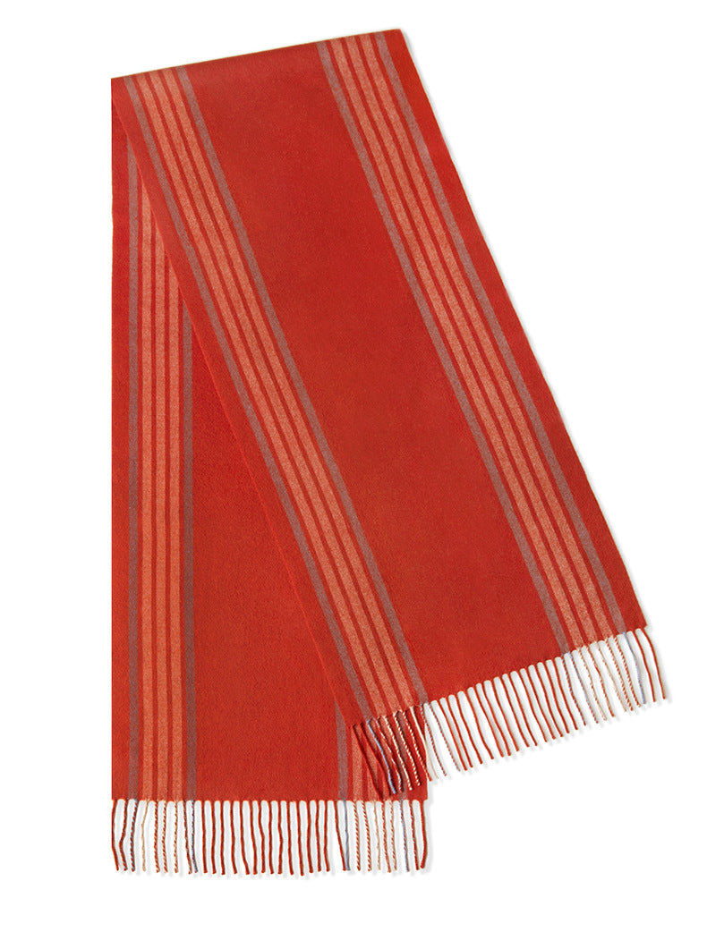 Cashmere, color bar scarf, men and women, autumn and winter, warmth, scarf, cashmere, shawl.