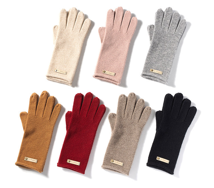 Women, pure cashmere, knitted, gloves, warm