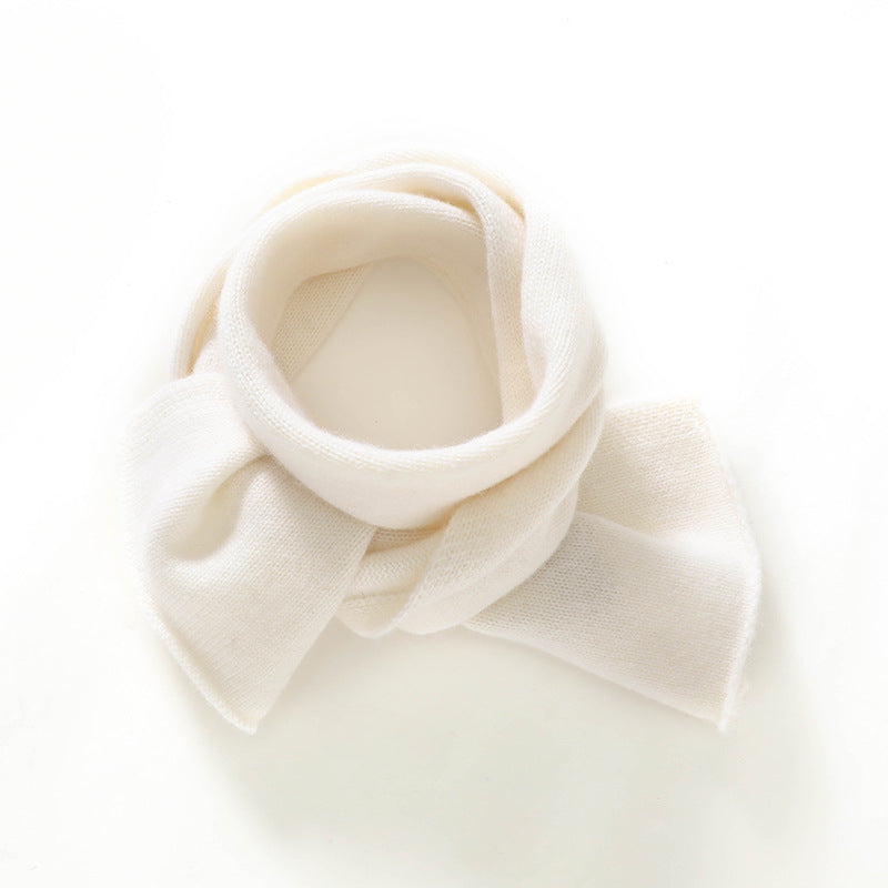 Cashmere scarf, boys girls 100% pure cashmere, thickened, warm, knitted, small scarf