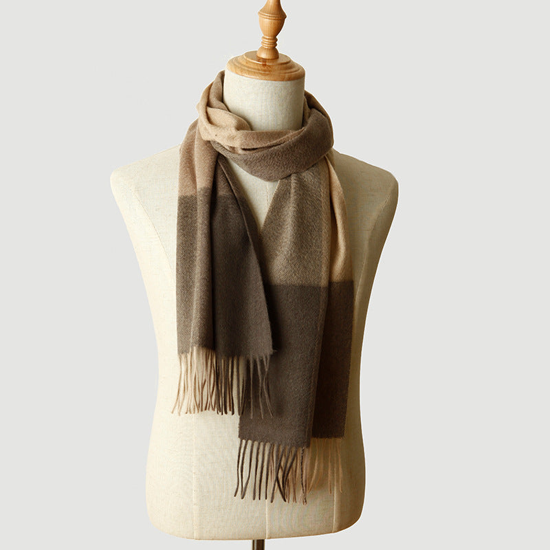 Men's   plaid, pure cashmere, scarf, shawl, autumn and winter.