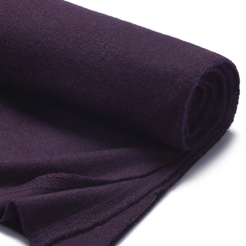 High-end, cashmere scarf, women's double-sided, solid color, knitted, men's 100 cashmere scarf, shawl.