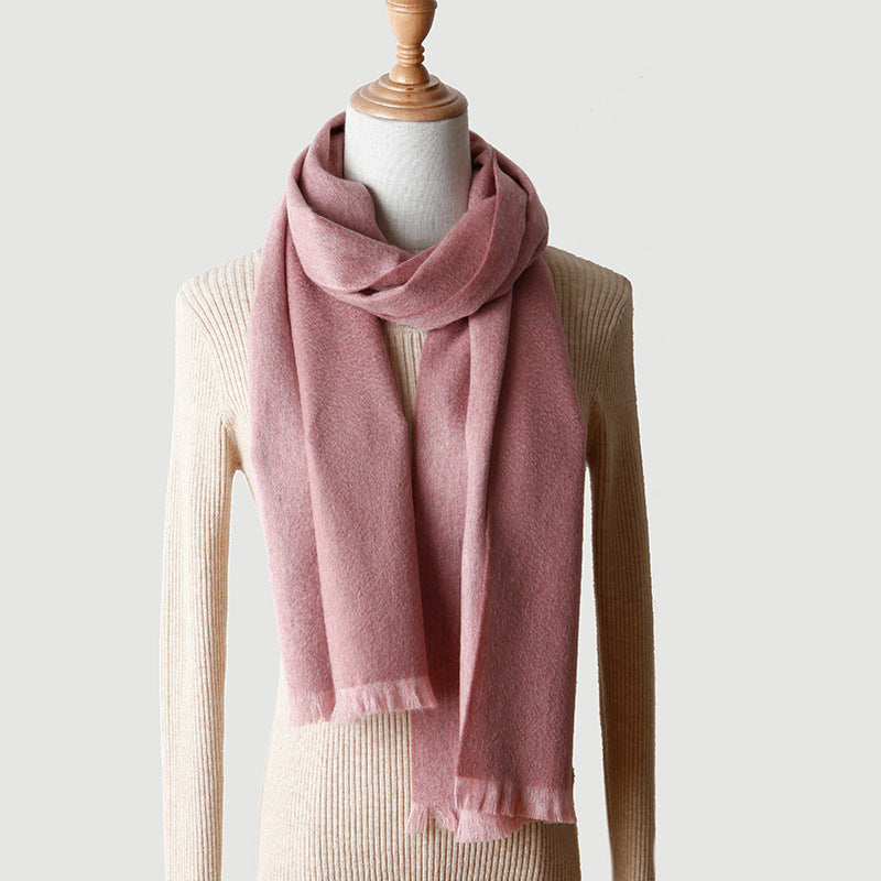 Men's and women's double-sided cashmere scarves, autumn and winter, warm, shawl cashmere