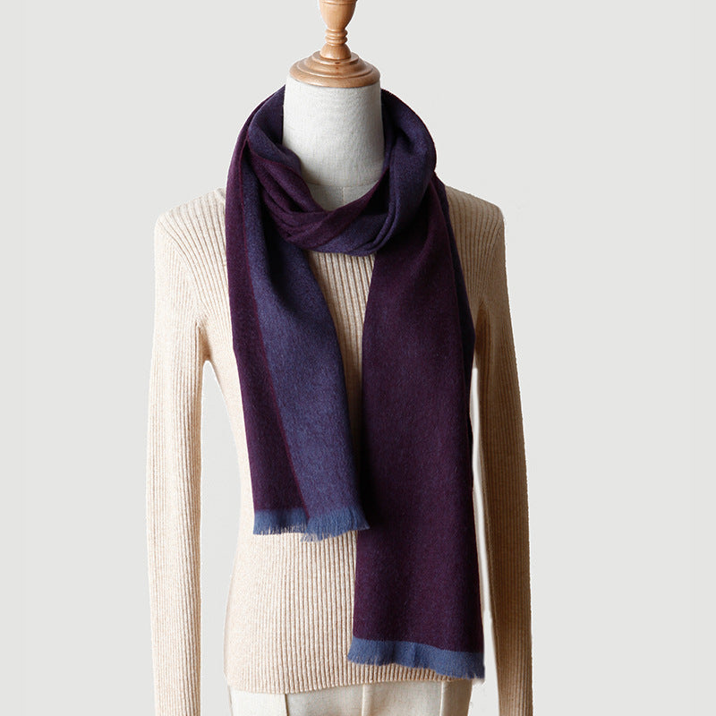 Men's and women's double-sided cashmere scarves, autumn and winter, warm, shawl cashmere