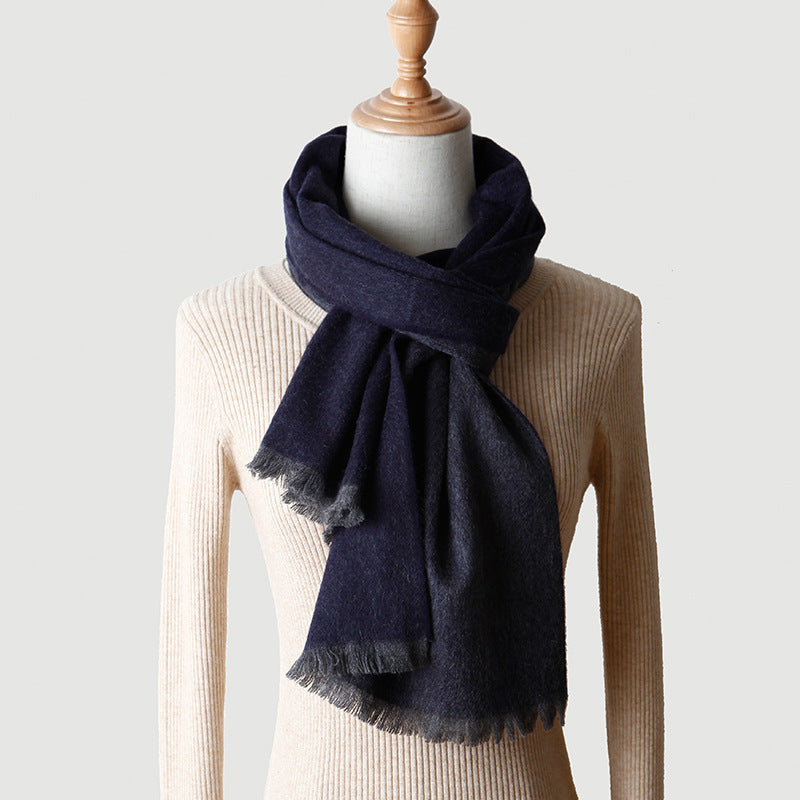 Men's and women's double-sided cashmere scarves, autumn and winter, warm, shawl cashmere