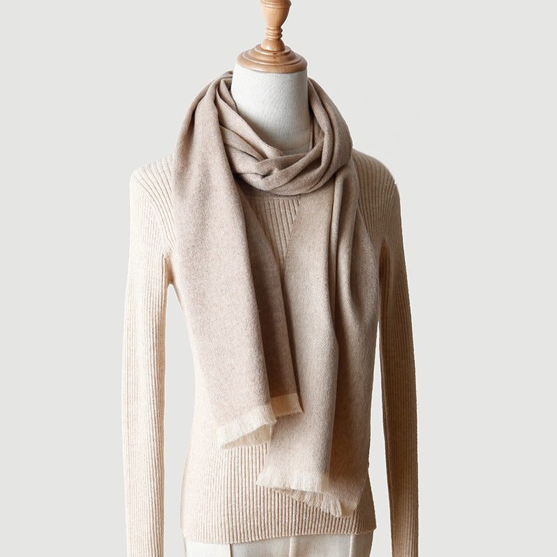 Men's and women's double-sided cashmere scarves, autumn and winter, warm, shawl cashmere