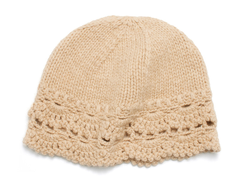 Female, hand-knitted, lace, cashmere hat