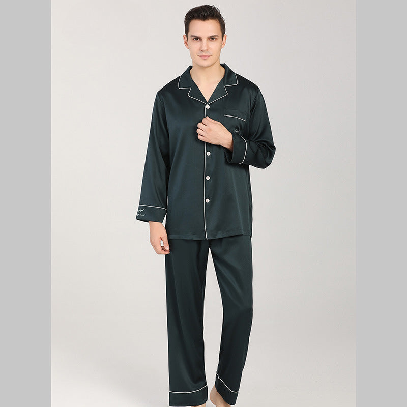 22 mmi, men's mulberry silk pajamas, mulberry silk loungewear