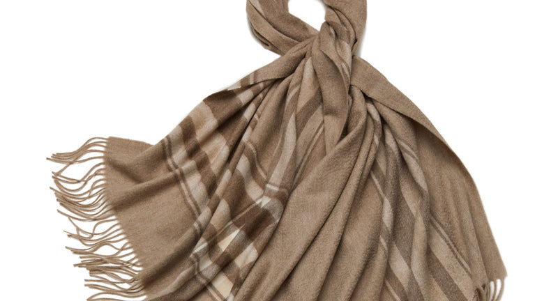 Cashmere scarf, women's winter, thickened, warm, water pattern, raw cashmere shawl.