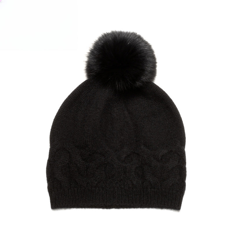 Pure cashmere, thermal, hairball, knitted hat