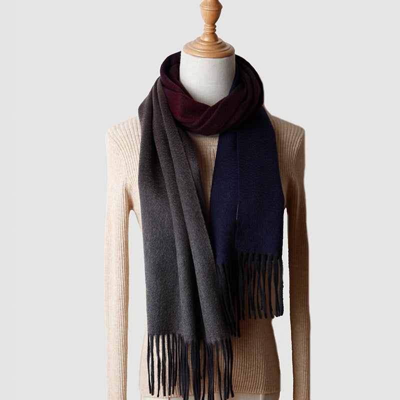 Gradual change cashmere scarf, water ripple, Mongolian cashmere, shawl cashmere thickened, warm winter