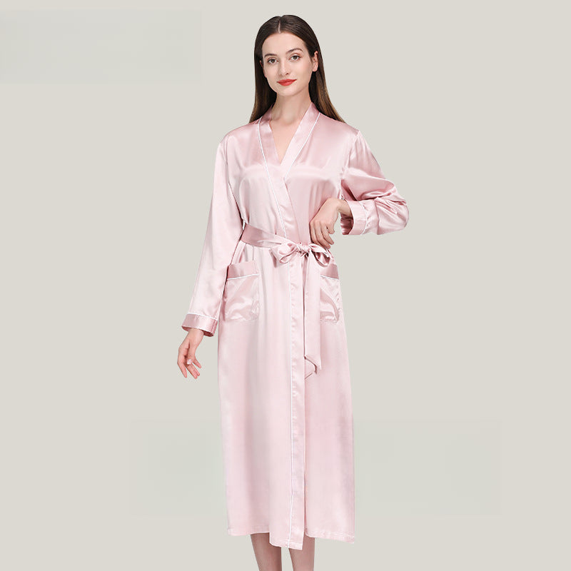 Silk, bathrobes, pajamas 100% mulberry silk, long styles, nightgowns, loungewear