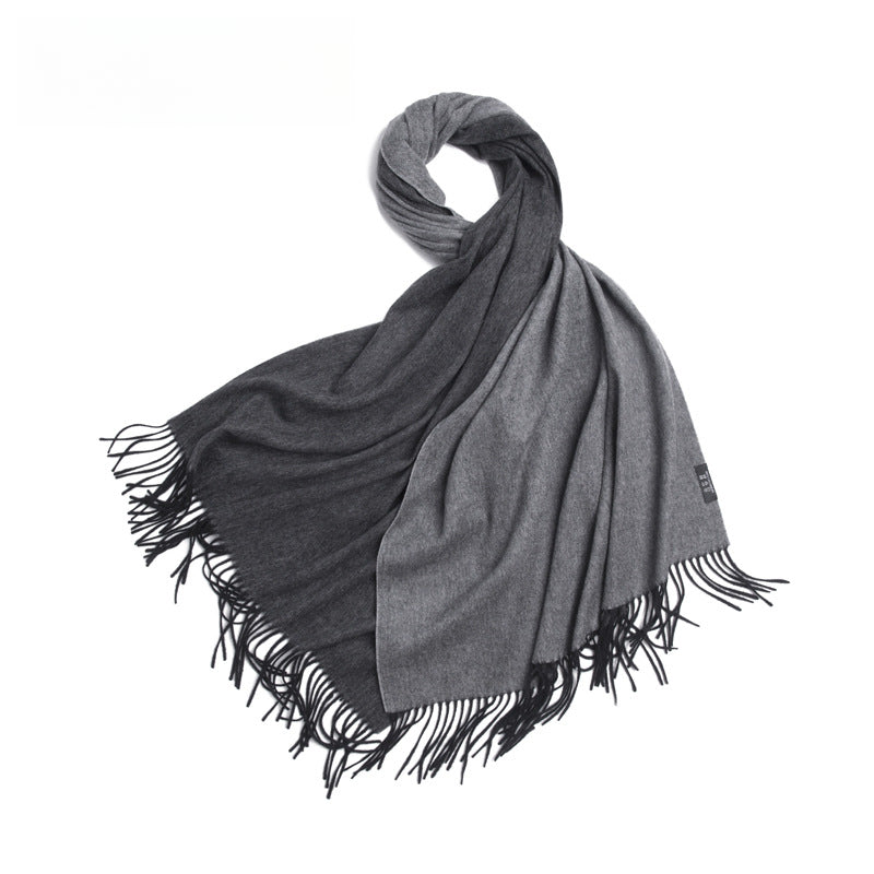 Cashmere shawl, women's thickened, warm double-sided, water pattern cashmere scarf.