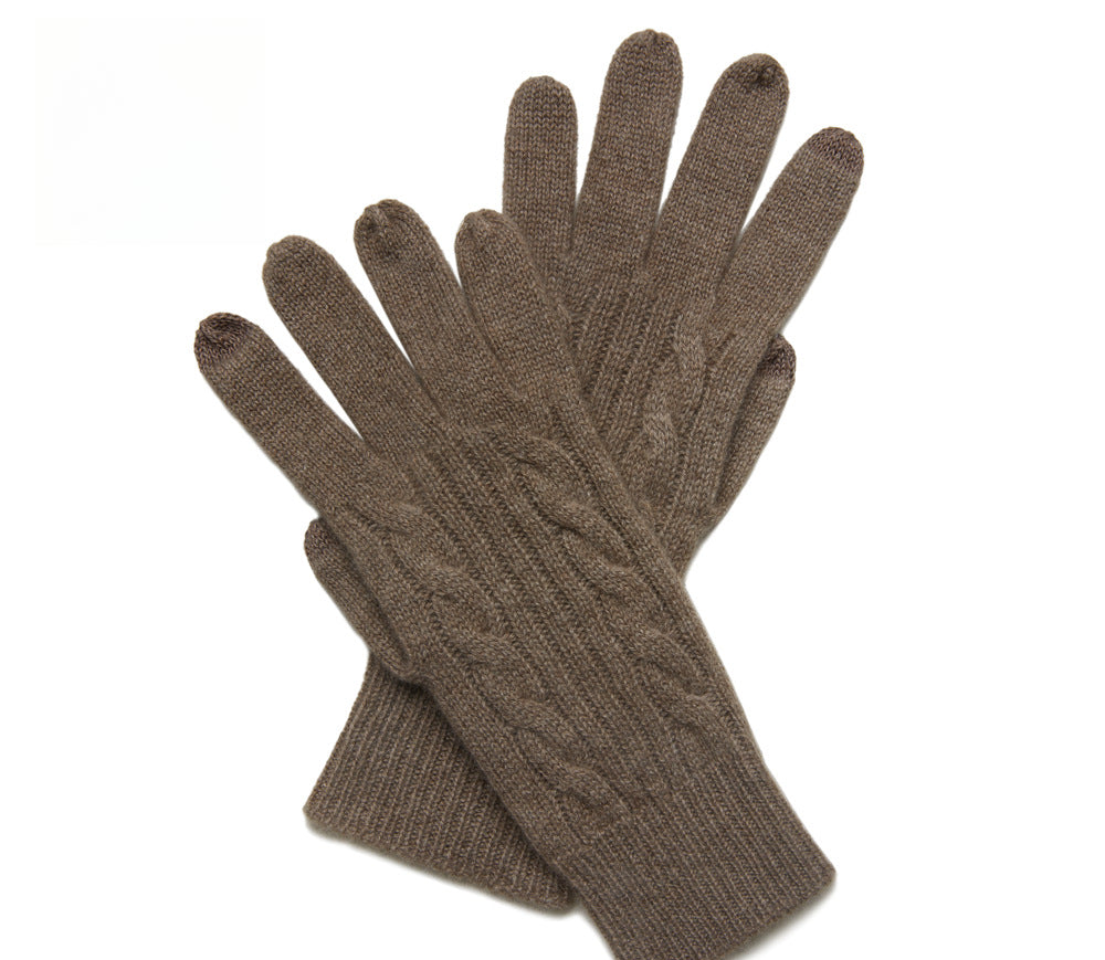 Knitted, cashmere, gloves, women's thickened, warm, cashmere gloves