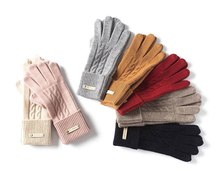 Knitted, pure cashmere, gloves, women's thermal, cashmere gloves