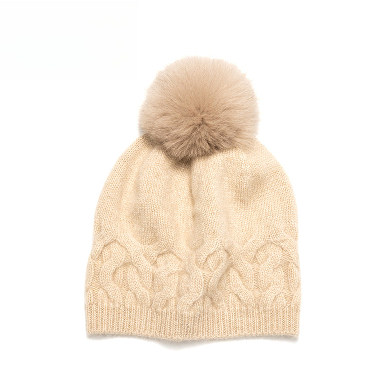 Pure cashmere, thermal, hairball, knitted hat