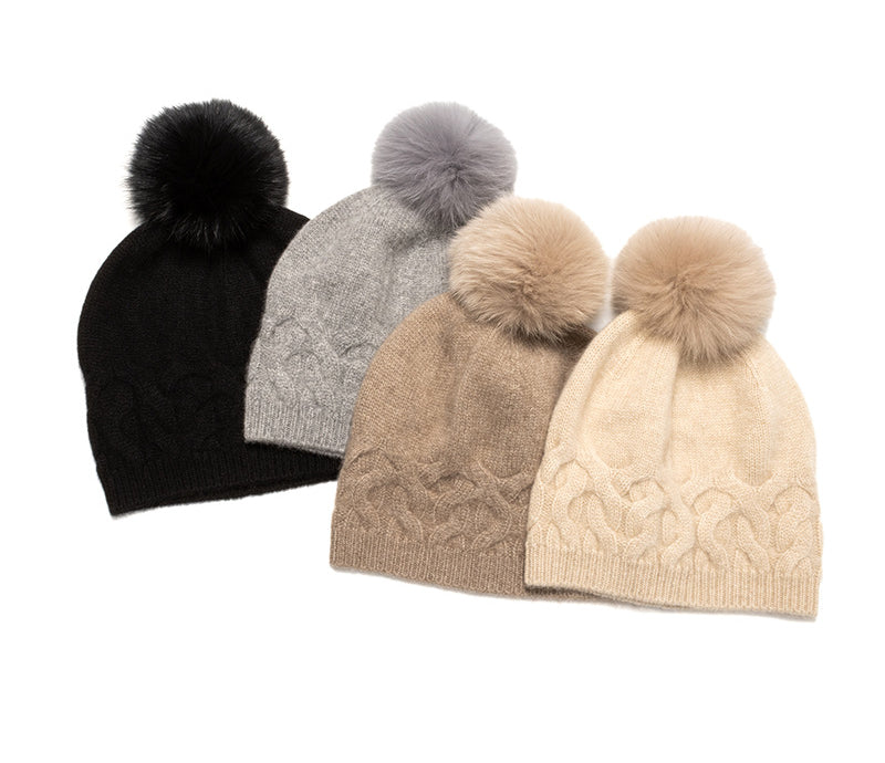 Pure cashmere, thermal, hairball, knitted hat