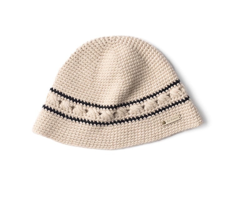 Knitted, pure cashmere bucket hat women, thermal, casual hat