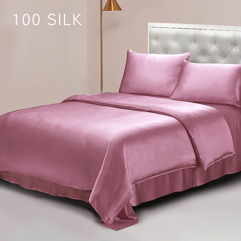 22 mmi, silk four-piece set, double-sided 100% mulberry silk, solid color high-end bedding