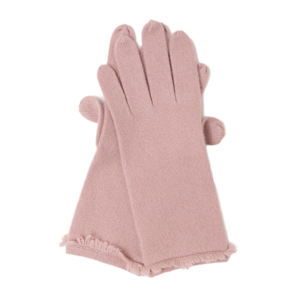 Solid color, cashmere, gloves, thermal, knitted, women