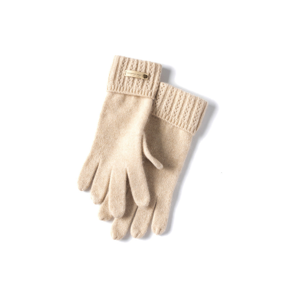 Women's Cashmere, Gloves, Flip, Knitted, Gloves