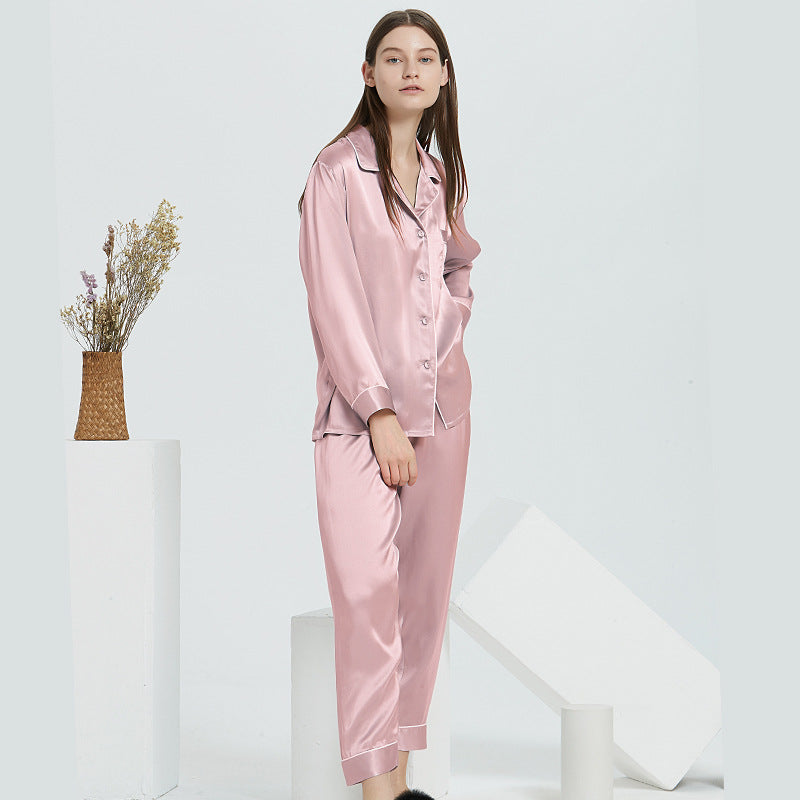 30 mmi, silk pajamas, two-piece set, silk, loungewear, long sleeves, trousers.