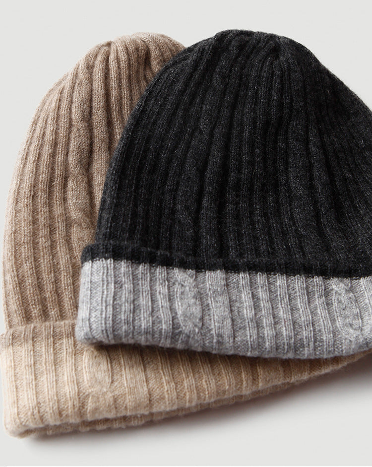 Men's, cashmere, hat, men's, knitted, warm, couple's.