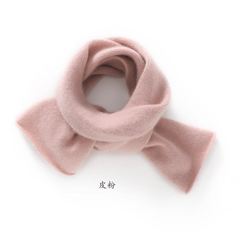 Cashmere scarf, boys girls 100% pure cashmere, thickened, warm, knitted, small scarf