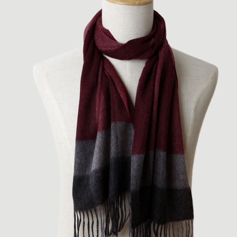 Men, plaid, cashmere scarf, gifts, autumn and winter, warmth, water ripple.