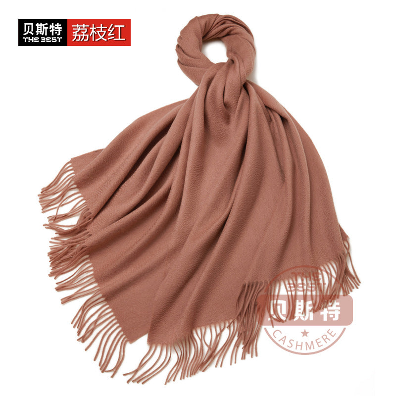 Cashmere scarf, women's thickened, warm, water pattern, fringe, cashmere shawl.