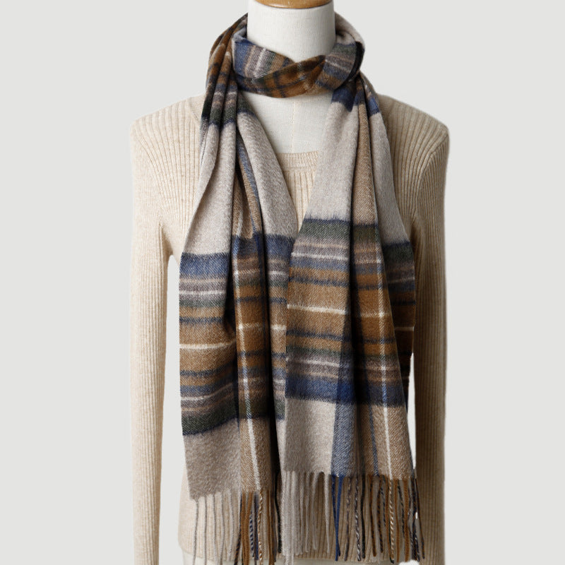 Scottish grid cashmere, scarf, female and male, water ripple, plaid, plaid, autumn and winter, warm