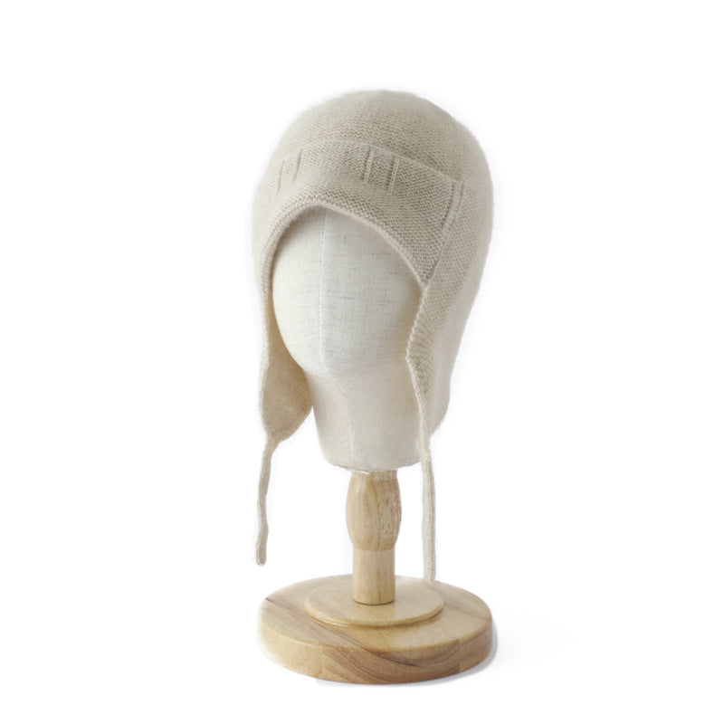 Cashmere hat, children, boys and girls 100% pure cashmere, cashmere ear protection, double layer, thickened, knitted.