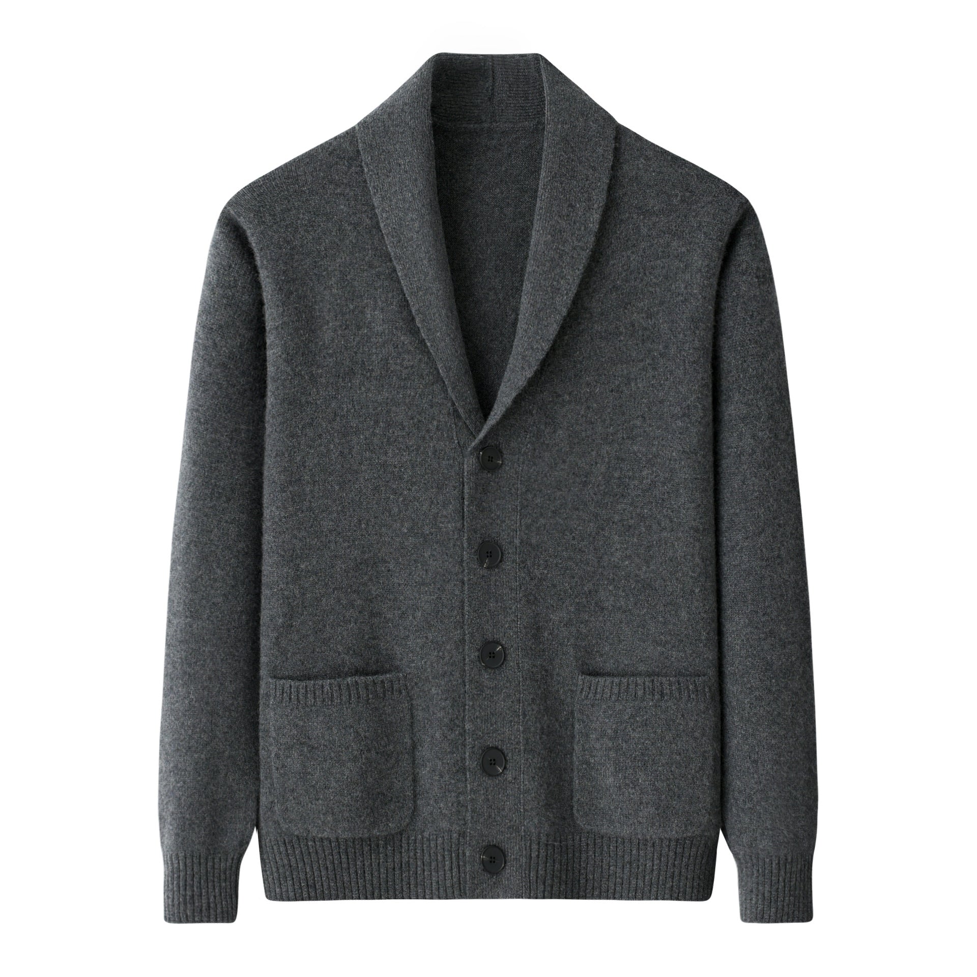 470G, solid color 100 pure cashmere, green fruit, loose collar, men's cardigan, business, casual, knitted cashmere, coat