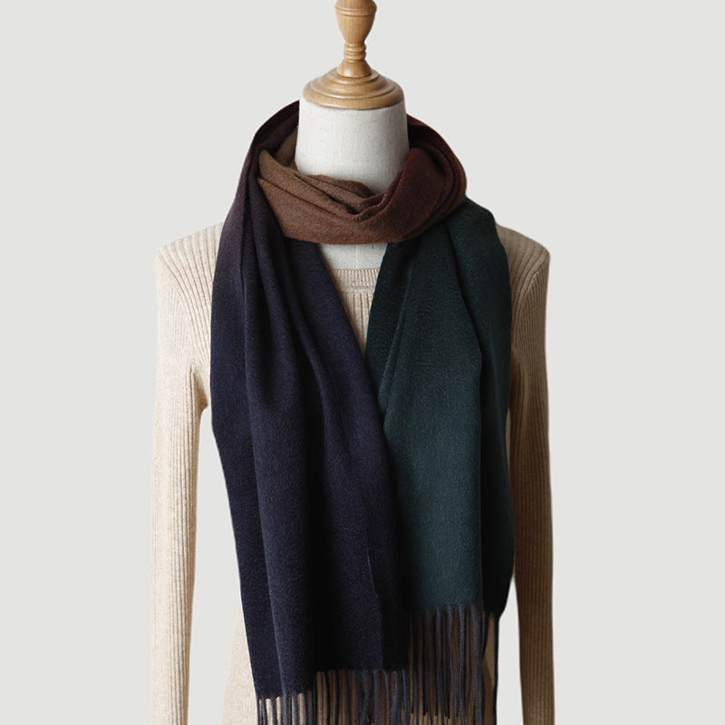 Gradual change cashmere scarf, water ripple, Mongolian cashmere, shawl cashmere thickened, warm winter