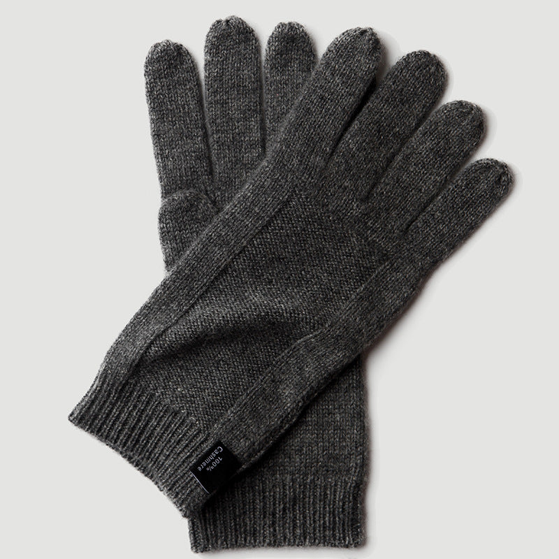 Men's, knitted, cashmere, gloves, men's, solid color, warm