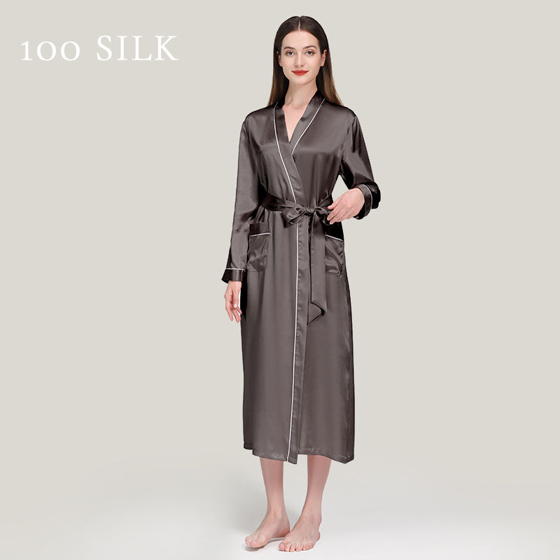 Silk, bathrobes, pajamas 100% mulberry silk, long styles, nightgowns, loungewear