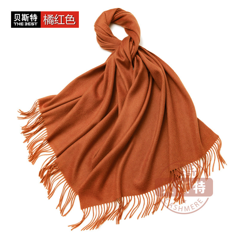 Cashmere scarf, women's thickened, warm, water pattern, fringe, cashmere shawl.