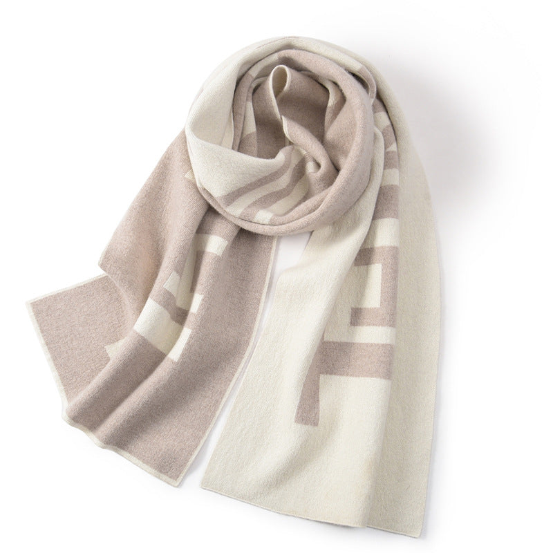 100% pure cashmere scarf, high-grade gift for men and women, thickened warmth double-sided large shawl