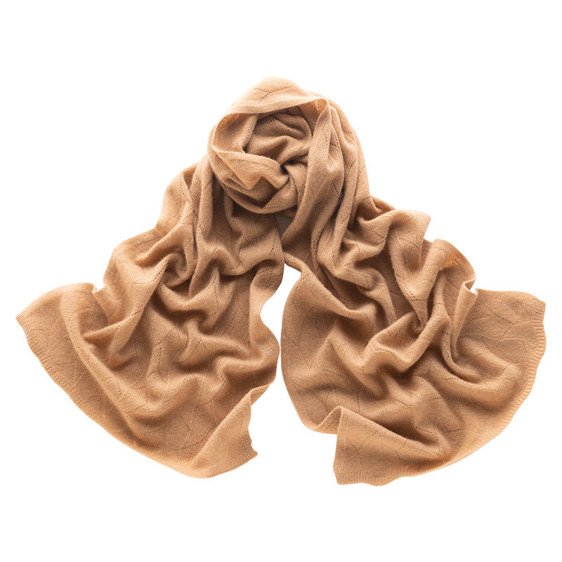 100% pure cashmere scarf, scarf, couple, men and women, solid color maple leaf knit, shawl, gift.