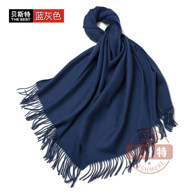 Cashmere scarf, women's thickened, warm, water pattern, fringe, cashmere shawl.