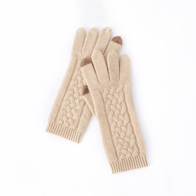 Cashmere, gloves, men's and women's, thickened, pure cashmere.