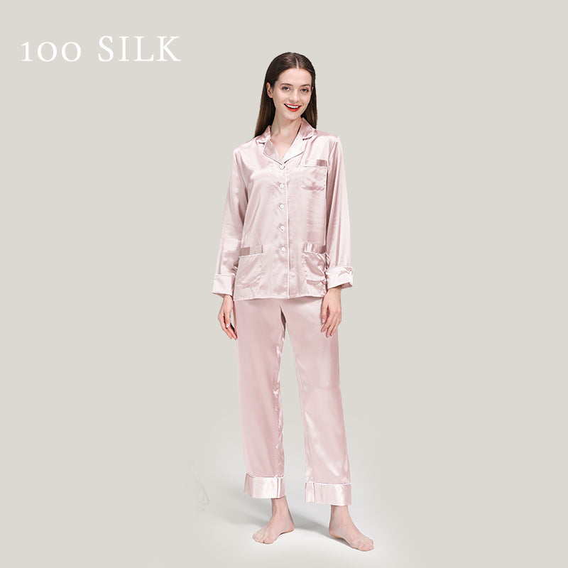 22 mmi silk pajamas, women's 100% mulberry silk, long sleeves, pajamas