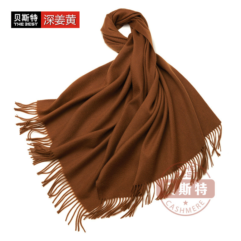 Cashmere scarf, women's thickened, warm, water pattern, fringe, cashmere shawl.