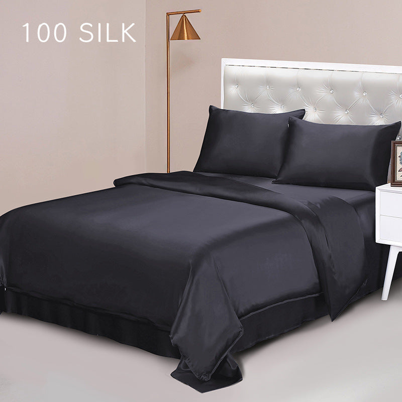 22 mmi, silk four-piece set, double-sided 100% mulberry silk, solid color high-end bedding