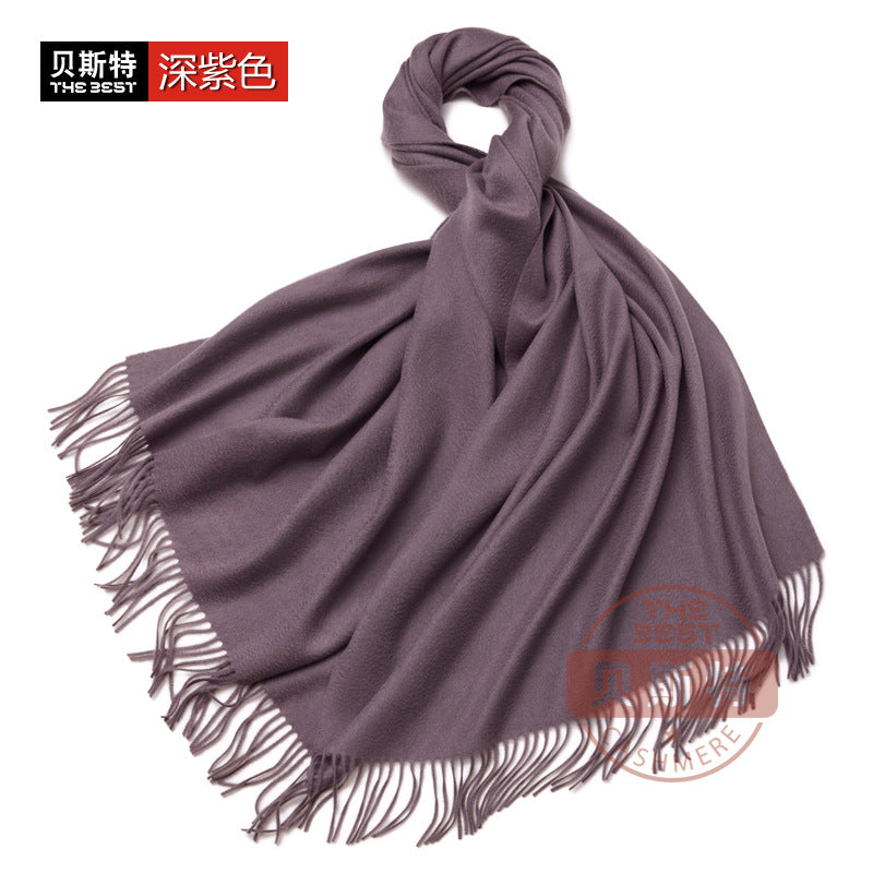 Cashmere scarf, women's thickened, warm, water pattern, fringe, cashmere shawl.