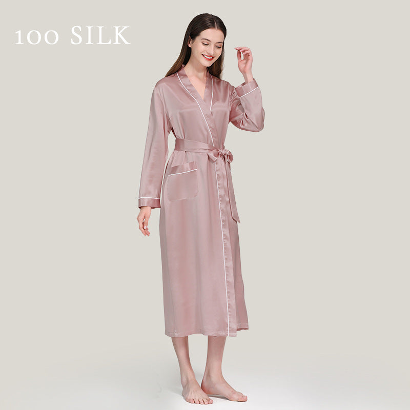 Silk, bathrobes, pajamas 100% mulberry silk, long styles, nightgowns, loungewear