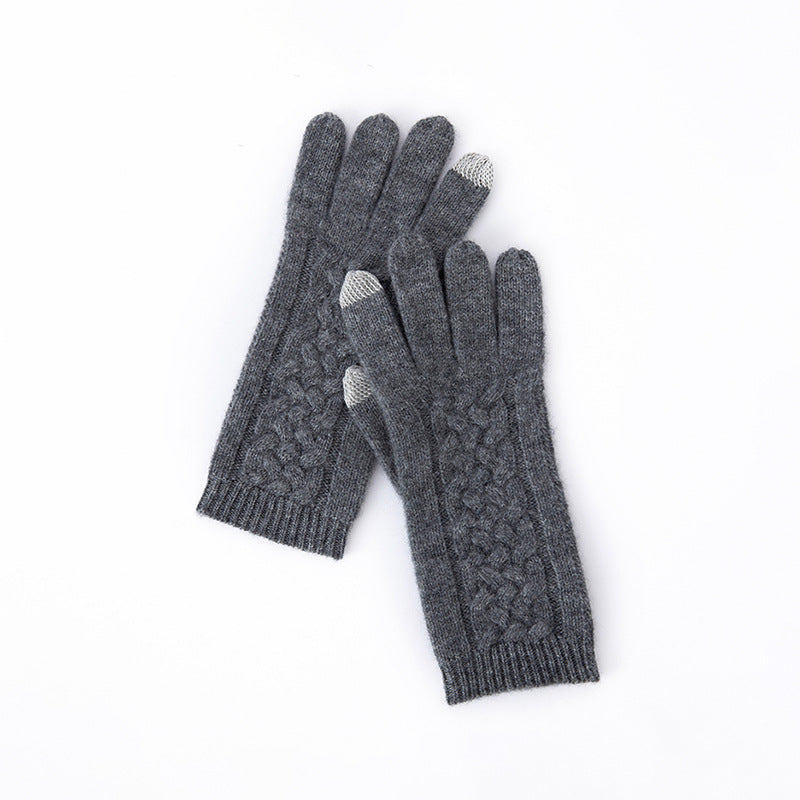 Cashmere, gloves, men's and women's, thickened, pure cashmere.