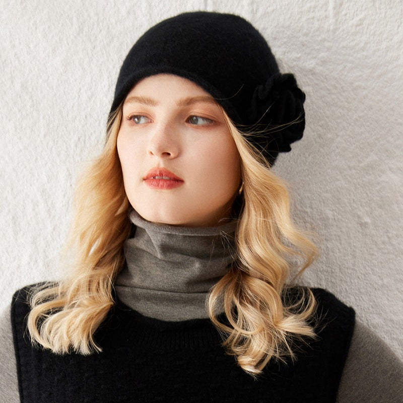 Women's cashmere hat 100% goat hair, knitted hat