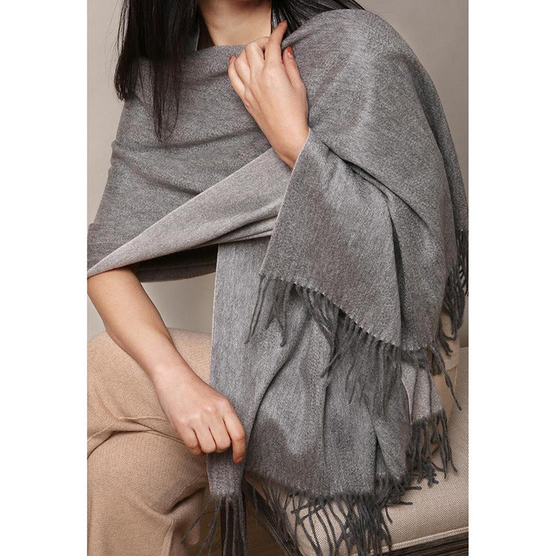 Selected high quality, high density, thickened, double-sided pure cashmere, large shawl, cashmere scarf